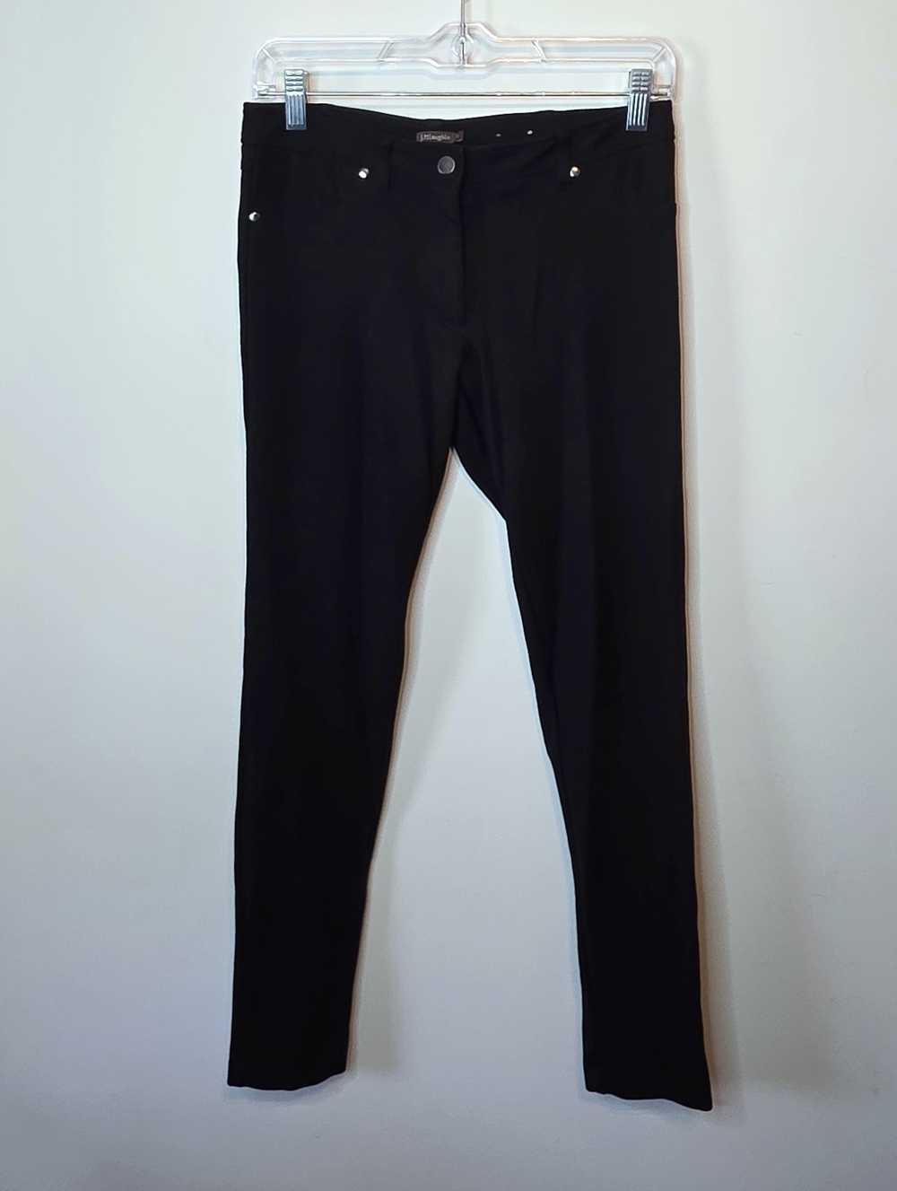 J. McLaughlin Black Bainbridge Cloth Slim Leg Pants Stretch Career Travel Size 4